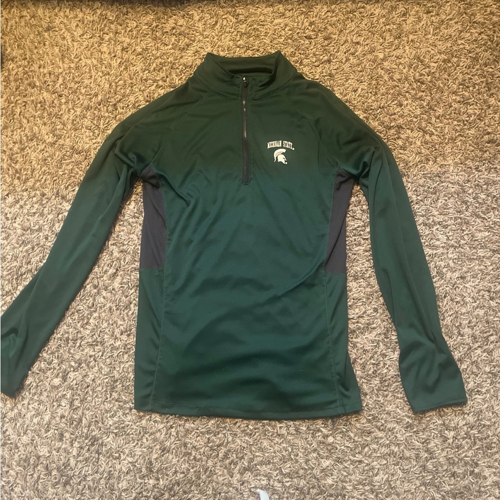Green Michigan State Quarter-Zip Pullover